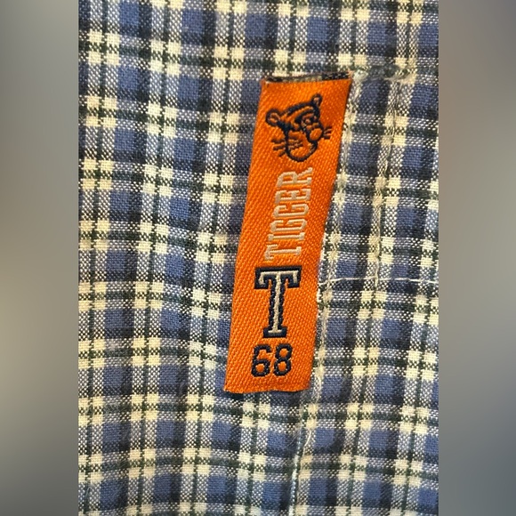 Disney Other - Walt Disney World Button Down Shirt Navy Blue Plaid Tigger Short Sleeve Men XXL